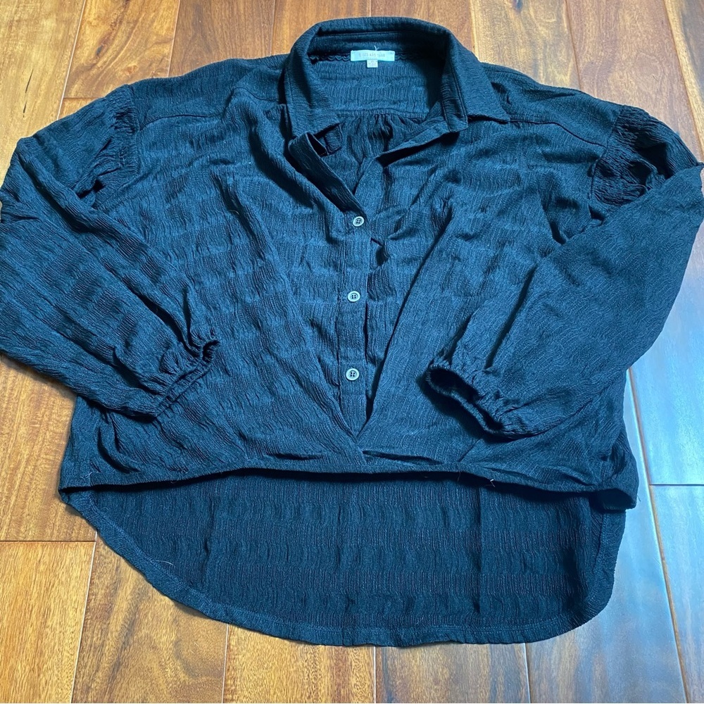 Skies Are Blue Women’s Long Sleeve Lightweight Black Blouse Size XSmall